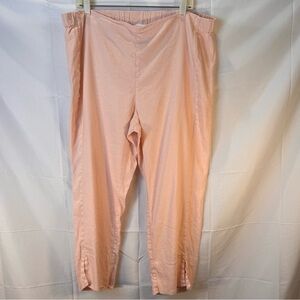 J Jill Woman’s Linen Stretch Pink Elastic Waist Trousers XL